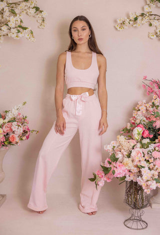 Love Lounge Set in Pink (Sports Bra, Crewneck and Sweats)