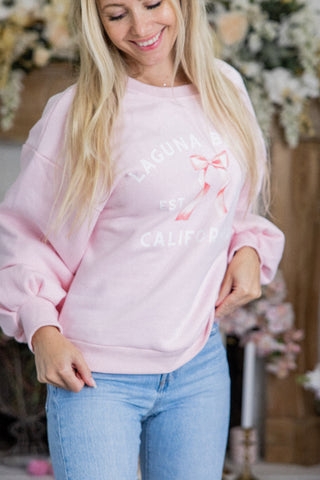 Laguna Beach Crewneck in Pink