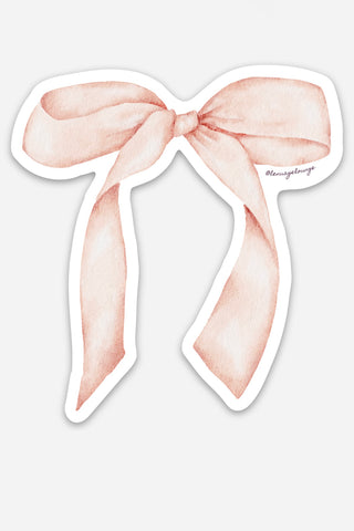 Peach Bow Sticker