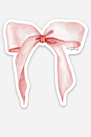 Vintage Pink Bow Sticker